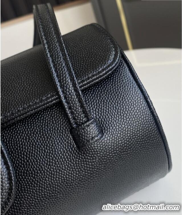 Top Design Chanel Small Bowling Bag in Black Grained Shiny Calfskin AS6130 Spring-Summer 2026 (Pre-order)