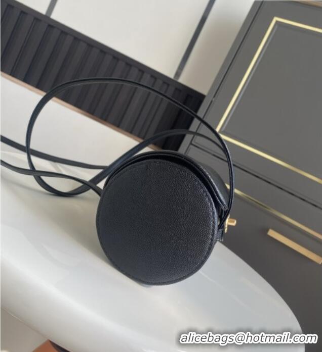 Top Design Chanel Small Bowling Bag in Black Grained Shiny Calfskin AS6130 Spring-Summer 2026 (Pre-order)