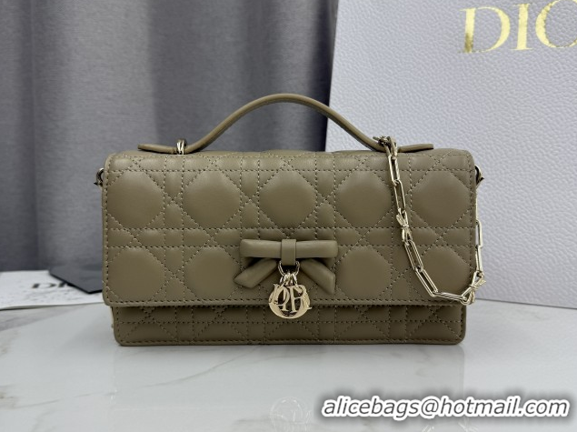 Luxury Dior My Dior Mini Bag in Cannage Lambskin Leather 0126109 Milky Tea 2026