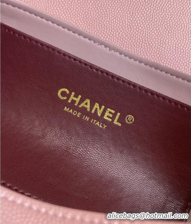 Good Product Chanel Small Bowling Bag in Pink Grained Shiny Calfskin AS6130 Spring-Summer 2026 (Pre-order)