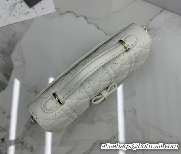 Luxury Dior My Dior Mini Bag in Cannage Lambskin Leather with Bow White/Gold 0126110 2026