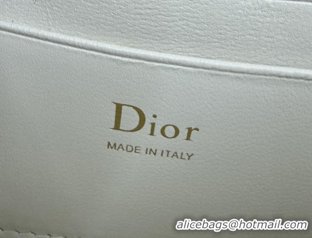 Luxury Dior My Dior Mini Bag in Cannage Lambskin Leather with Bow White/Gold 0126110 2026