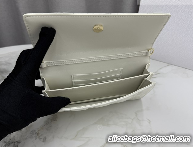 Luxury Dior My Dior Mini Bag in Cannage Lambskin Leather with Bow White/Gold 0126110 2026