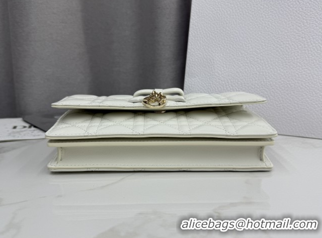 Luxury Dior My Dior Mini Bag in Cannage Lambskin Leather with Bow White/Gold 0126110 2026