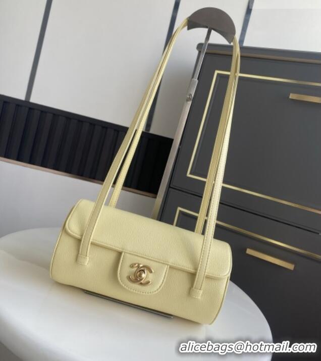 Trendy Design Chanel Small Bowling Bag in Yellow Grained Shiny Calfskin AS6130 Spring-Summer 2026 (Pre-order)