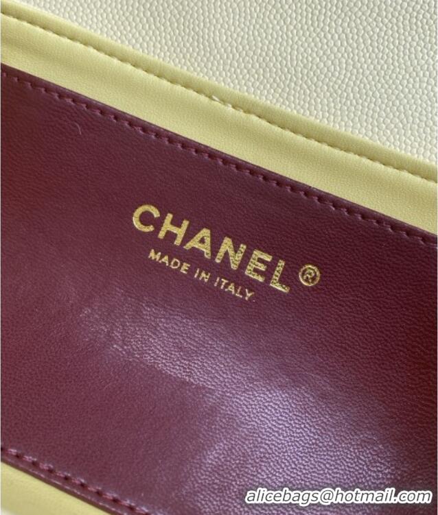 Trendy Design Chanel Small Bowling Bag in Yellow Grained Shiny Calfskin AS6130 Spring-Summer 2026 (Pre-order)