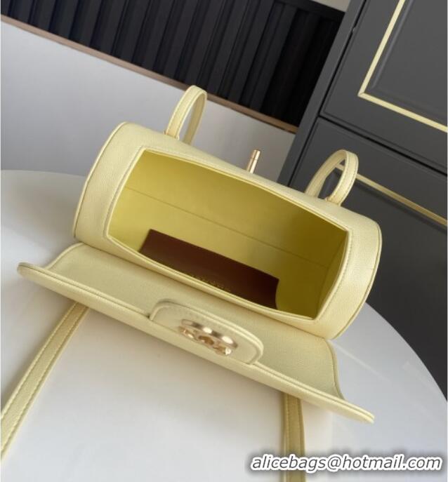 Trendy Design Chanel Small Bowling Bag in Yellow Grained Shiny Calfskin AS6130 Spring-Summer 2026 (Pre-order)