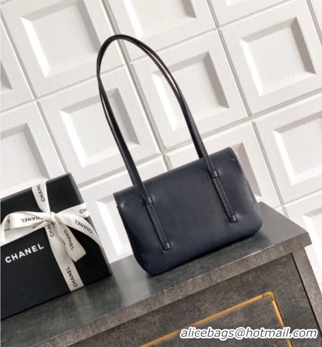Popular Style Chanel Small Flap Bag in Navy Blue Grained Shiny Calfskin AS6130 Spring-Summer 2026 Pre-collection