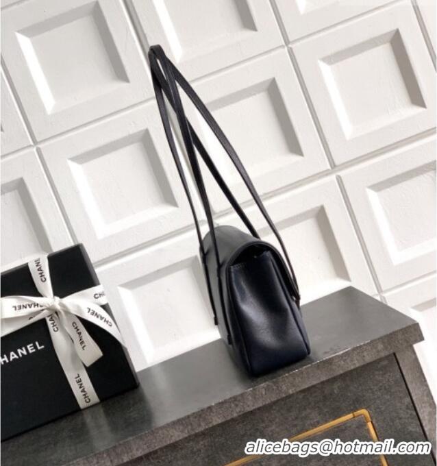 Popular Style Chanel Small Flap Bag in Navy Blue Grained Shiny Calfskin AS6130 Spring-Summer 2026 Pre-collection