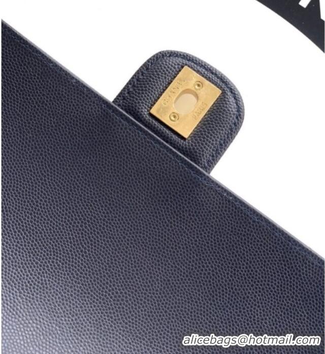Popular Style Chanel Small Flap Bag in Navy Blue Grained Shiny Calfskin AS6130 Spring-Summer 2026 Pre-collection