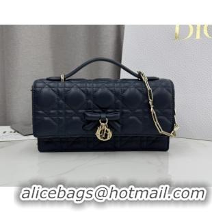 Stylish Dior My Dior Mini Bag in Cannage Lambskin Leather Midnight Blue 0126111 2026