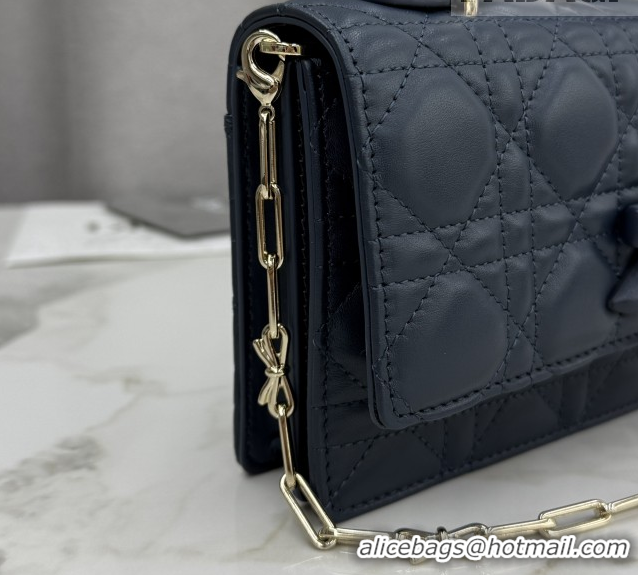 Stylish Dior My Dior Mini Bag in Cannage Lambskin Leather Midnight Blue 0126111 2026