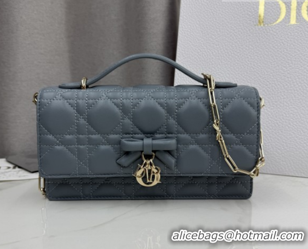 Duplicate Dior My Dior Mini Bag in Cannage Lambskin Leather Dusty Blue 0126112 2026