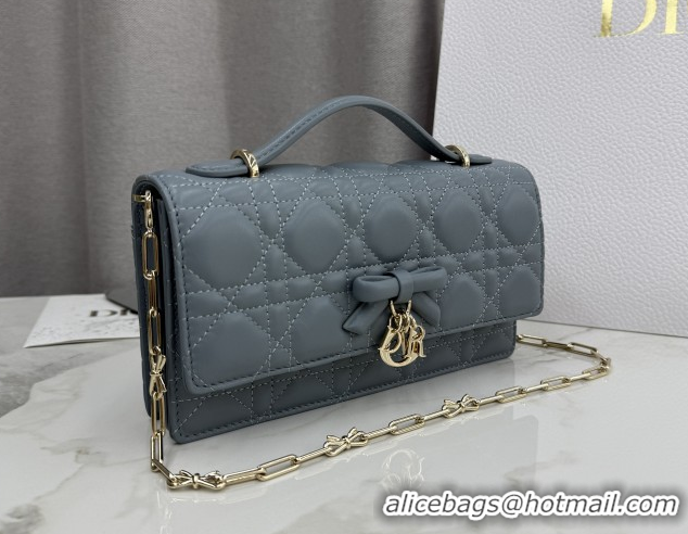 Duplicate Dior My Dior Mini Bag in Cannage Lambskin Leather Dusty Blue 0126112 2026