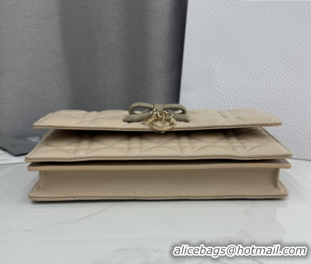 Good Product Dior My Dior Mini Bag in Cannage Lambskin Leather with Bow Beige 0126113 2026