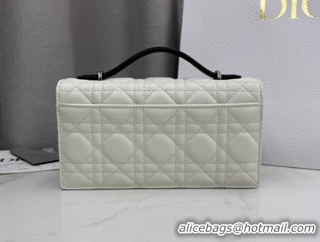 1:1 aaaaa Dior My Dior Mini Bag in Cannage Lambskin Leather with Bow White/Black 0126114 2026