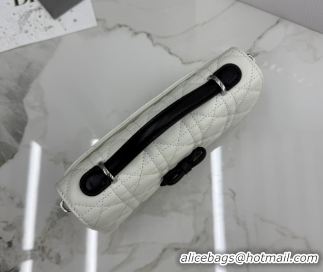 1:1 aaaaa Dior My Dior Mini Bag in Cannage Lambskin Leather with Bow White/Black 0126114 2026