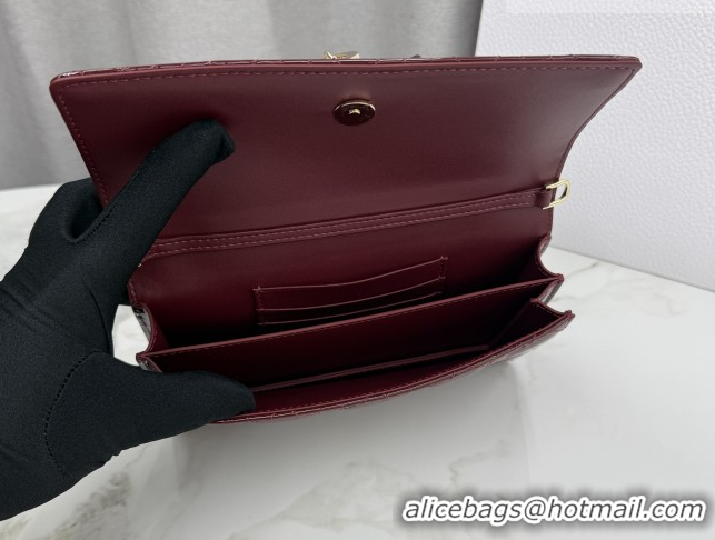1:1 Dior My Dior Mini Bag in Patent Cannage Leather with Bow Burgundy 0126115 2026