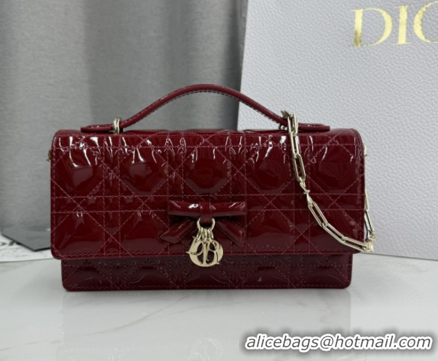 Good Quality Dior My Dior Mini Bag in Patent Cannage Leather with Bow Red 0126116 2026