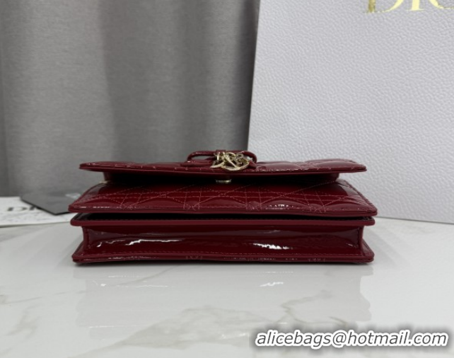 Good Quality Dior My Dior Mini Bag in Patent Cannage Leather with Bow Red 0126116 2026