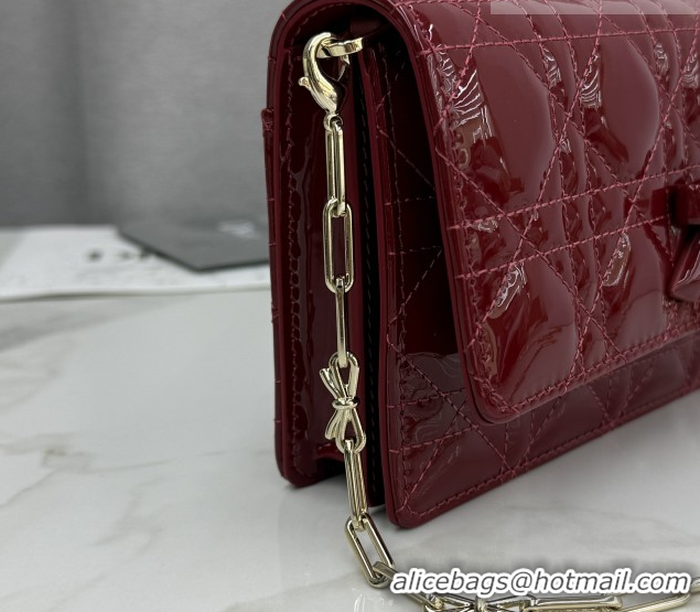 Good Quality Dior My Dior Mini Bag in Patent Cannage Leather with Bow Red 0126116 2026