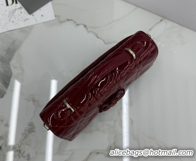 Good Quality Dior My Dior Mini Bag in Patent Cannage Leather with Bow Red 0126116 2026