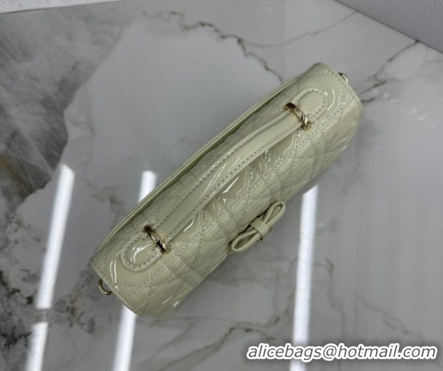 Pretty Style Dior My Dior Mini Bag in Patent Cannage Leather with Bow White 0126117 2026