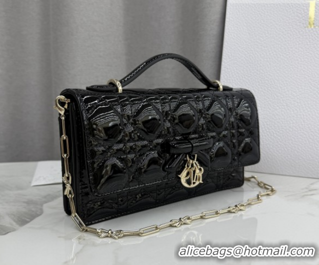 Good Quality Dior My Dior Mini Bag in Patent Cannage Leather with Bow Black 0126118 2026