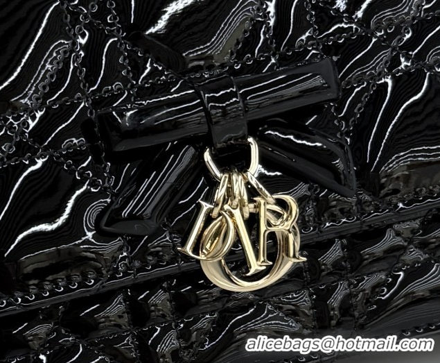 Good Quality Dior My Dior Mini Bag in Patent Cannage Leather with Bow Black 0126118 2026