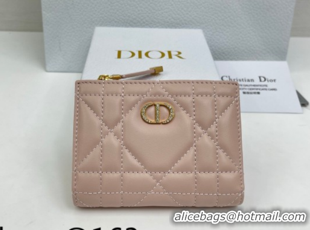 Purchase Dior Caro Dahlia Wallet with Crystals in Macrocannage Lambskin Leather Powder Pink 0127008 2026