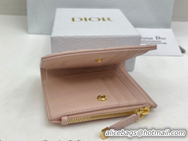 Purchase Dior Caro Dahlia Wallet with Crystals in Macrocannage Lambskin Leather Powder Pink 0127008 2026