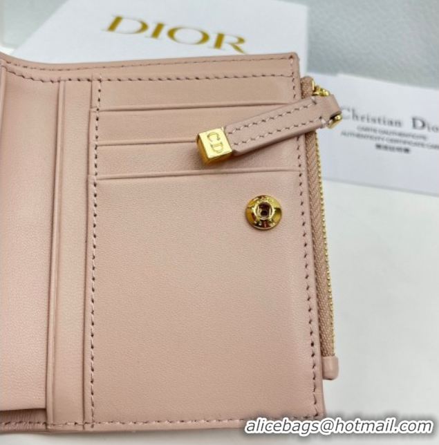 Purchase Dior Caro Dahlia Wallet with Crystals in Macrocannage Lambskin Leather Powder Pink 0127008 2026