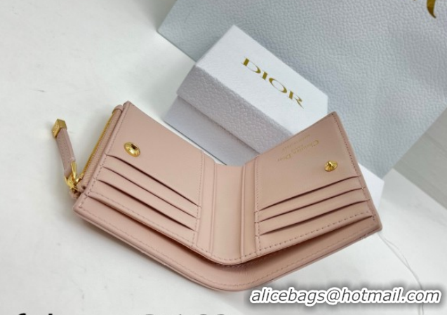 Purchase Dior Caro Dahlia Wallet with Crystals in Macrocannage Lambskin Leather Powder Pink 0127008 2026