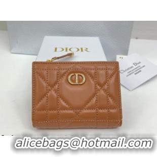 Most Popular Dior Caro Dahlia Wallet with Crystals in Macrocannage Lambskin Leather Brown 0127010 2026