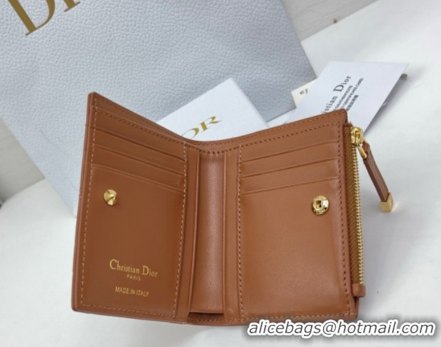 Most Popular Dior Caro Dahlia Wallet with Crystals in Macrocannage Lambskin Leather Brown 0127010 2026