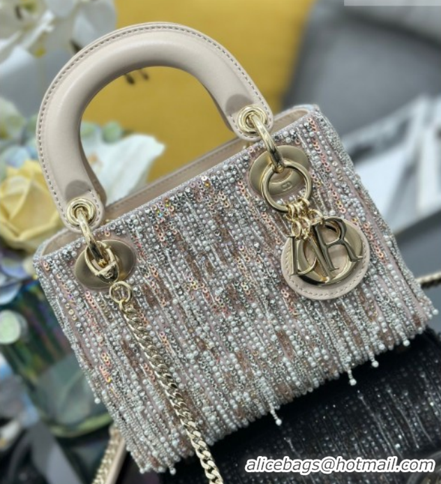 Luxurious Dior Mini Lady Dior Bag in Beads and Sequins Tassel 0127015 2026