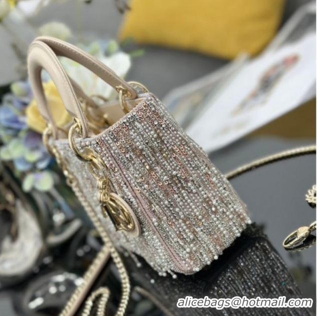 Luxurious Dior Mini Lady Dior Bag in Beads and Sequins Tassel 0127015 2026