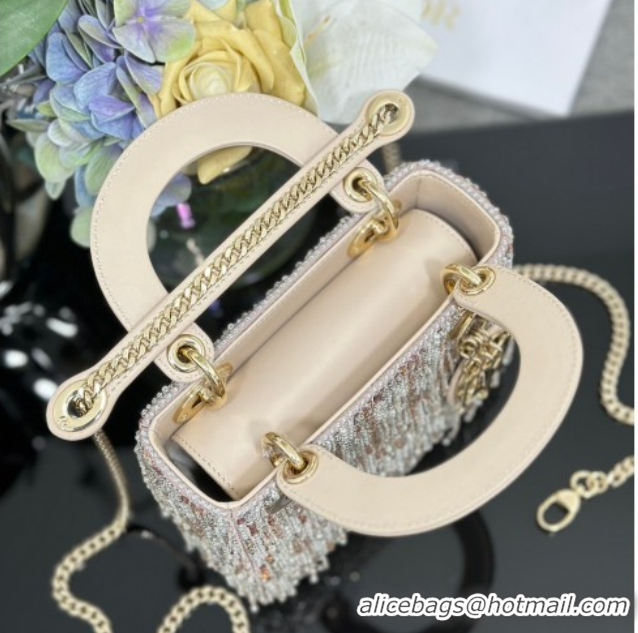 Luxurious Dior Mini Lady Dior Bag in Beads and Sequins Tassel 0127015 2026