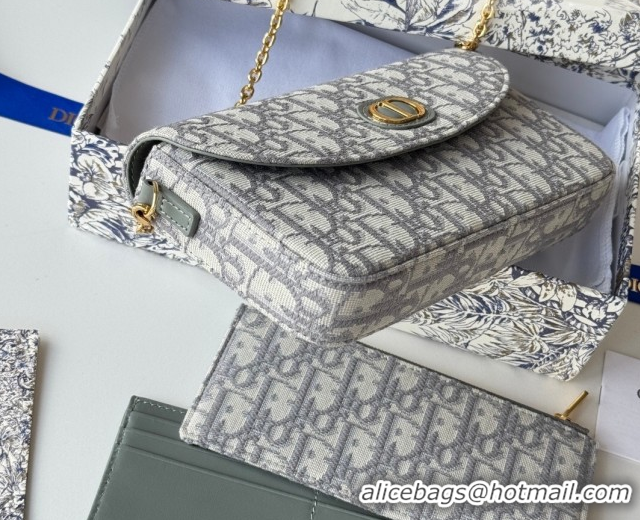 Top Design Dior 30 Montaigne Pouch with Chain Mini Bag in Oblique Jacquard Grey 0127019 2026