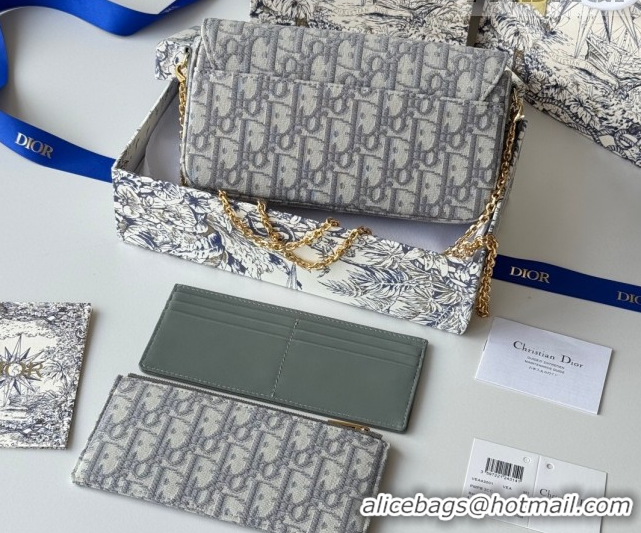 Top Design Dior 30 Montaigne Pouch with Chain Mini Bag in Oblique Jacquard Grey 0127019 2026