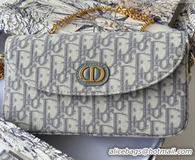Top Design Dior 30 Montaigne Pouch with Chain Mini Bag in Oblique Jacquard Grey 0127019 2026