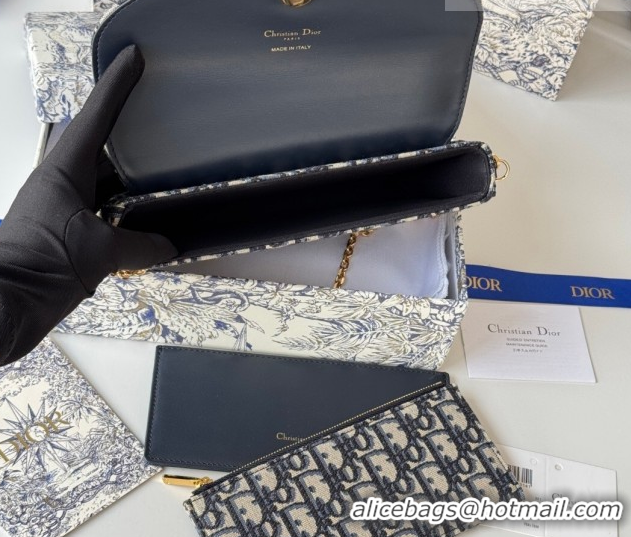 Shop Duplicate Dior 30 Montaigne Pouch with Chain Mini Bag in Oblique Jacquard Blue 0127020 2026