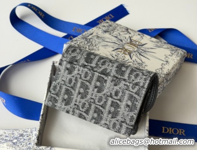 Good Product Dior Saddle Lotus Card Holder Wallet in Oblique Jacquard Black 0127021 2026