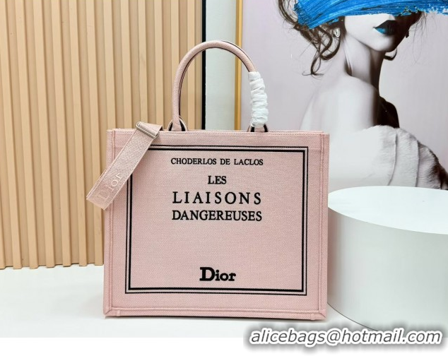 Best Product Dior Large Book Tote Bag in Light Pink Book Cover Embroidery 0127031 2026