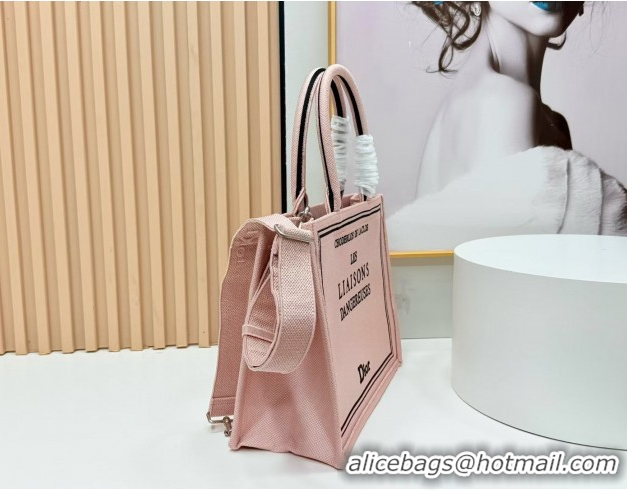 Grade Quality Dior Medium Book Tote Bag in Light Pink Book Cover Embroidery 0127032 2026