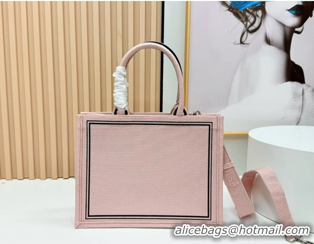 Grade Quality Dior Medium Book Tote Bag in Light Pink Book Cover Embroidery 0127032 2026