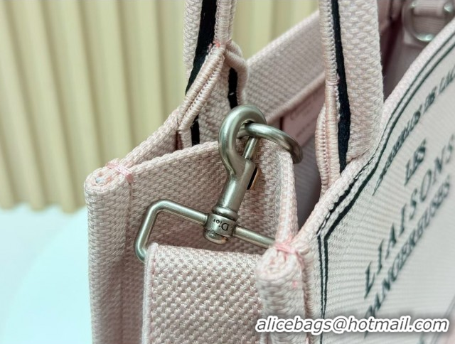 Best Grade Dior Small Book Tote Bag in Light Pink Book Cover Embroidery 0127033 2026