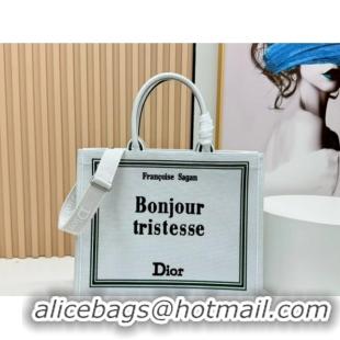 Good Looking Dior Large Book Tote Bag in White Book Cover Embroidery 0127034 2026