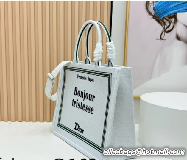 Good Looking Dior Large Book Tote Bag in White Book Cover Embroidery 0127034 2026