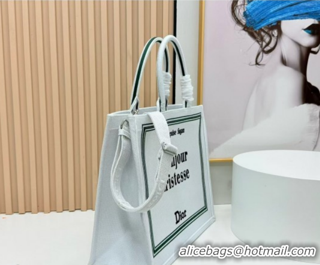 Good Looking Dior Large Book Tote Bag in White Book Cover Embroidery 0127034 2026